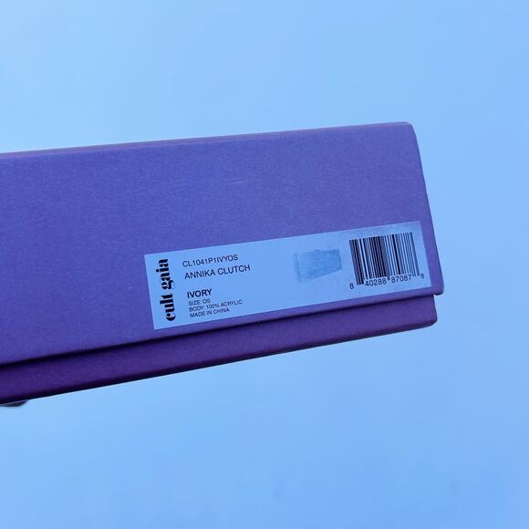 Cult Gaia Annika Clear Acrylic Pearl Clutch Rectangular Purse Transparent - Picture 14 of 15